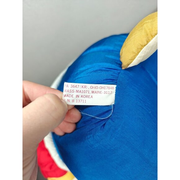 Vintage Christmas Reindeer Puffalump Nylon Plush With Bells 18" New With Tags - Picture 3 of 9